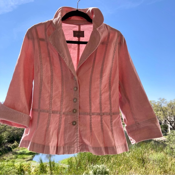 Marks & Spencer Jackets & Blazers - per una marks and spencer jacket vintage pink Linen/Cotton/Elastane Size:14